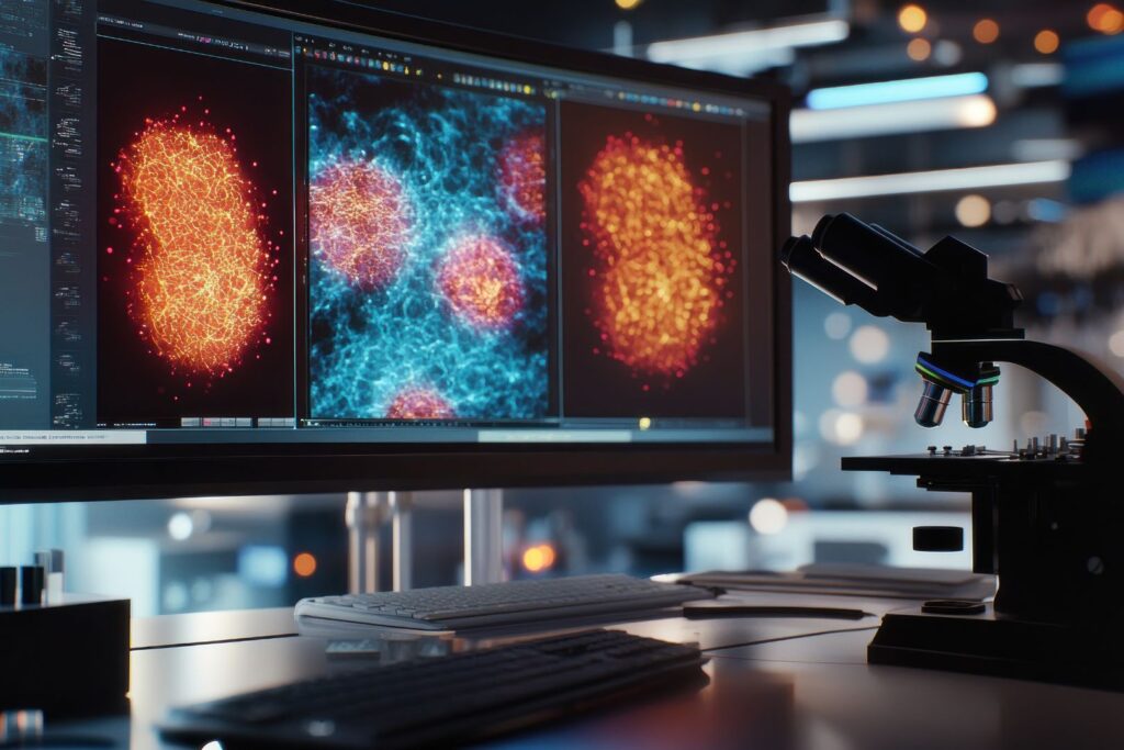 Image shows an Adobe stock photo antibodies on a computer screen" style=" height:1080px; width:1620px" _languageinserted="true" src="https://cdn.prod.web.uta.edu/-/media/project/website/news/releases/2025/08/huang-inside.jpg