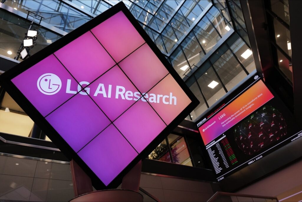 LG showcased its Exaone Business Intelligence service at the London Stock Exchange on Friday, highlighting its new finance-focused AI agent under LG AI Research. (LG)