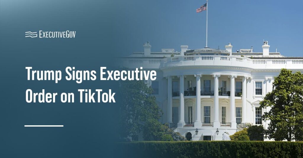 The White House. President Trump signed an EO clearing a proposed deal on social media platform TikTok.